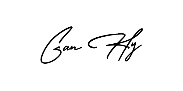 Create a beautiful signature design for name Gan Hy. With this signature (AmerikaSignatureDemo-Regular) fonts, you can make a handwritten signature for free. Gan Hy signature style 3 images and pictures png