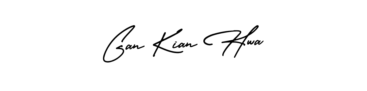 You should practise on your own different ways (AmerikaSignatureDemo-Regular) to write your name (Gan Kian Hwa) in signature. don't let someone else do it for you. Gan Kian Hwa signature style 3 images and pictures png