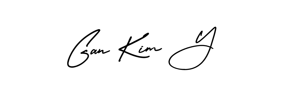 Gan Kim Y stylish signature style. Best Handwritten Sign (AmerikaSignatureDemo-Regular) for my name. Handwritten Signature Collection Ideas for my name Gan Kim Y. Gan Kim Y signature style 3 images and pictures png