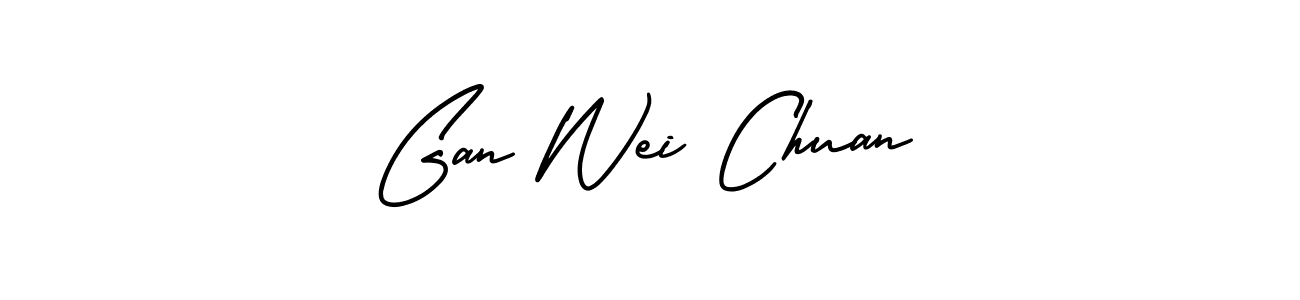 You should practise on your own different ways (AmerikaSignatureDemo-Regular) to write your name (Gan Wei Chuan) in signature. don't let someone else do it for you. Gan Wei Chuan signature style 3 images and pictures png