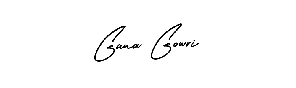 Gana Gowri stylish signature style. Best Handwritten Sign (AmerikaSignatureDemo-Regular) for my name. Handwritten Signature Collection Ideas for my name Gana Gowri. Gana Gowri signature style 3 images and pictures png