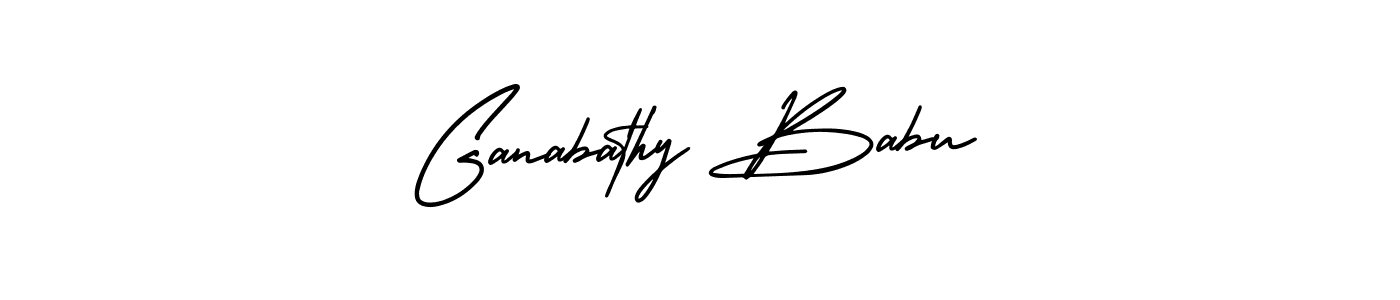How to make Ganabathy Babu name signature. Use AmerikaSignatureDemo-Regular style for creating short signs online. This is the latest handwritten sign. Ganabathy Babu signature style 3 images and pictures png