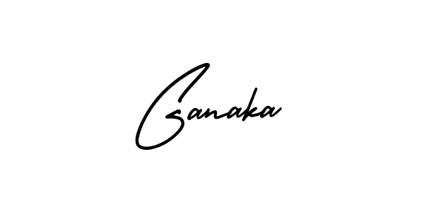 How to make Ganaka name signature. Use AmerikaSignatureDemo-Regular style for creating short signs online. This is the latest handwritten sign. Ganaka signature style 3 images and pictures png