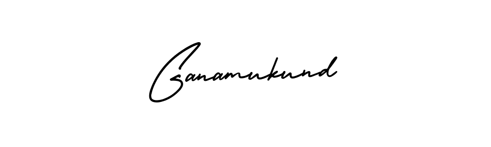 You should practise on your own different ways (AmerikaSignatureDemo-Regular) to write your name (Ganamukund) in signature. don't let someone else do it for you. Ganamukund signature style 3 images and pictures png