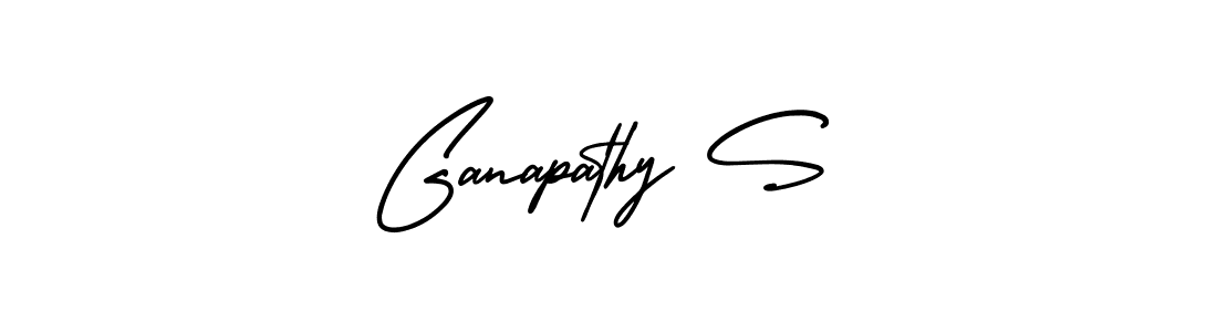 How to make Ganapathy S name signature. Use AmerikaSignatureDemo-Regular style for creating short signs online. This is the latest handwritten sign. Ganapathy S signature style 3 images and pictures png