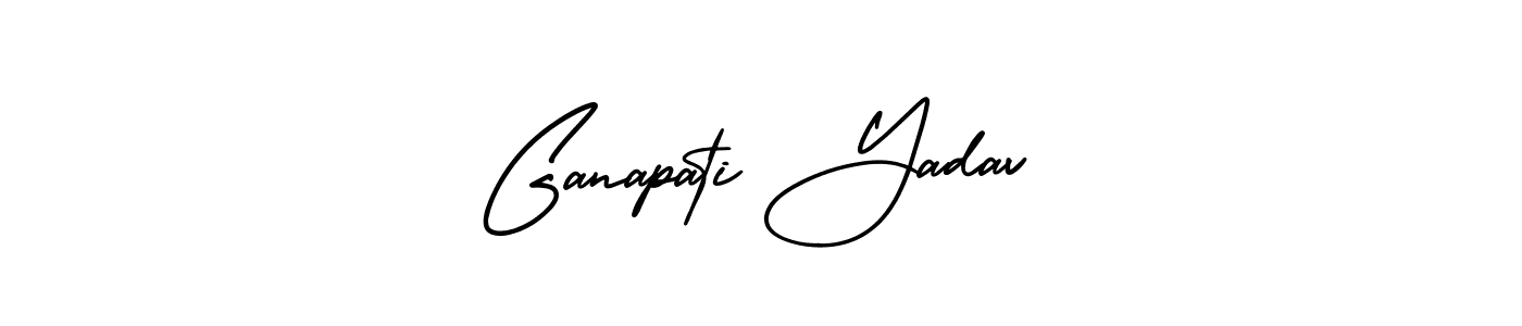 The best way (AmerikaSignatureDemo-Regular) to make a short signature is to pick only two or three words in your name. The name Ganapati Yadav include a total of six letters. For converting this name. Ganapati Yadav signature style 3 images and pictures png