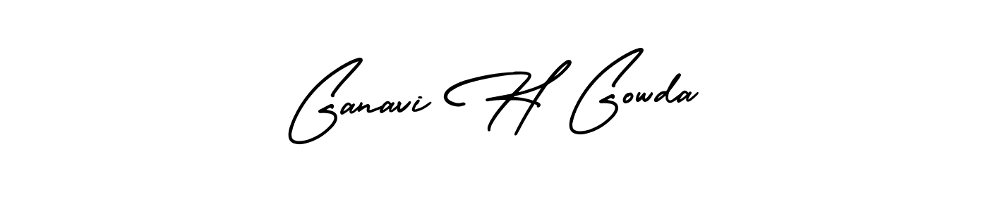 AmerikaSignatureDemo-Regular is a professional signature style that is perfect for those who want to add a touch of class to their signature. It is also a great choice for those who want to make their signature more unique. Get Ganavi H Gowda name to fancy signature for free. Ganavi H Gowda signature style 3 images and pictures png