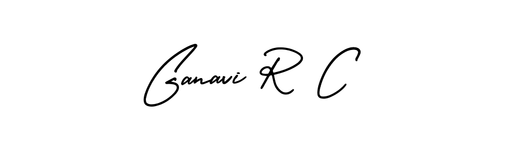 Make a beautiful signature design for name Ganavi R C. With this signature (AmerikaSignatureDemo-Regular) style, you can create a handwritten signature for free. Ganavi R C signature style 3 images and pictures png