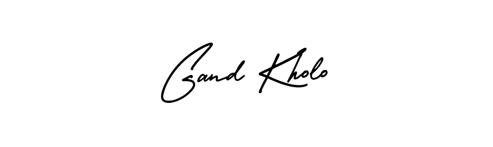 AmerikaSignatureDemo-Regular is a professional signature style that is perfect for those who want to add a touch of class to their signature. It is also a great choice for those who want to make their signature more unique. Get Gand Kholo name to fancy signature for free. Gand Kholo signature style 3 images and pictures png