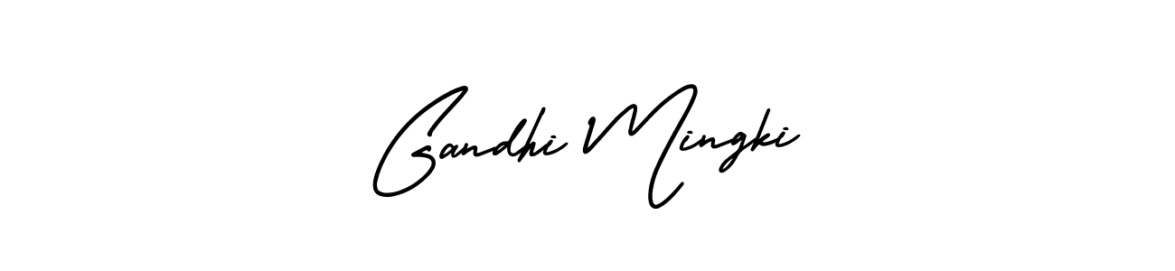 Create a beautiful signature design for name Gandhi Mingki. With this signature (AmerikaSignatureDemo-Regular) fonts, you can make a handwritten signature for free. Gandhi Mingki signature style 3 images and pictures png
