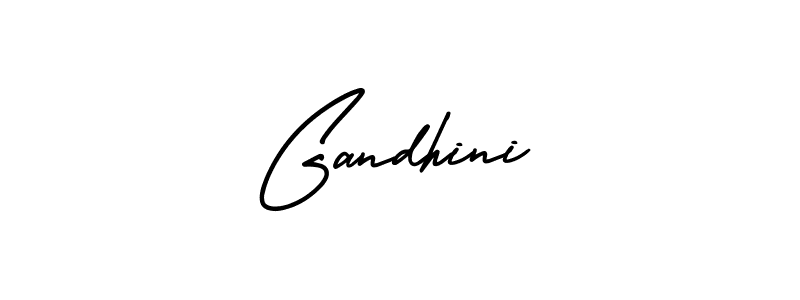 How to make Gandhini name signature. Use AmerikaSignatureDemo-Regular style for creating short signs online. This is the latest handwritten sign. Gandhini signature style 3 images and pictures png