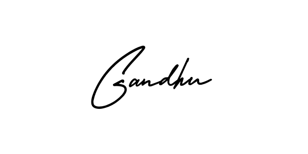 How to make Gandhu name signature. Use AmerikaSignatureDemo-Regular style for creating short signs online. This is the latest handwritten sign. Gandhu signature style 3 images and pictures png