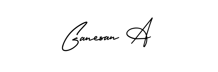 How to make Ganesan A name signature. Use AmerikaSignatureDemo-Regular style for creating short signs online. This is the latest handwritten sign. Ganesan A signature style 3 images and pictures png