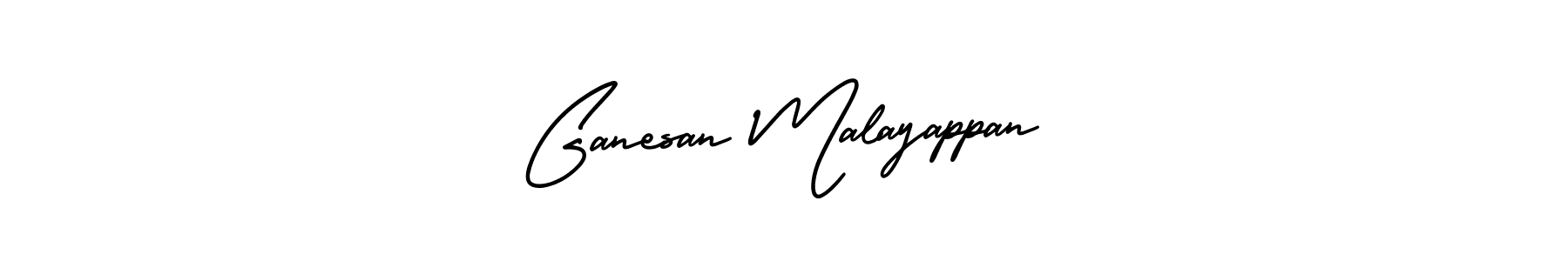 You should practise on your own different ways (AmerikaSignatureDemo-Regular) to write your name (Ganesan Malayappan) in signature. don't let someone else do it for you. Ganesan Malayappan signature style 3 images and pictures png