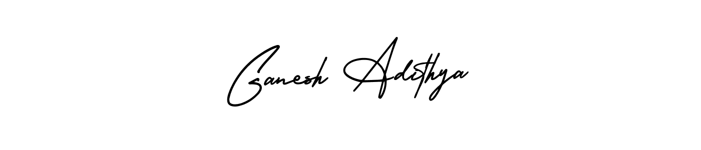 Use a signature maker to create a handwritten signature online. With this signature software, you can design (AmerikaSignatureDemo-Regular) your own signature for name Ganesh Adithya. Ganesh Adithya signature style 3 images and pictures png