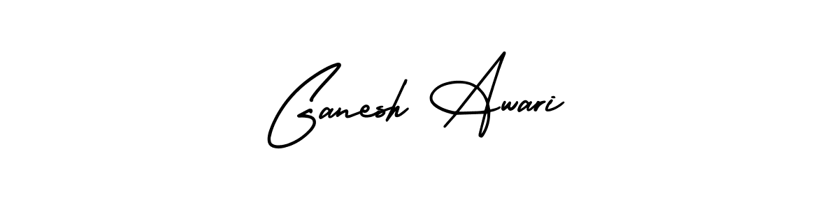 You should practise on your own different ways (AmerikaSignatureDemo-Regular) to write your name (Ganesh Awari) in signature. don't let someone else do it for you. Ganesh Awari signature style 3 images and pictures png