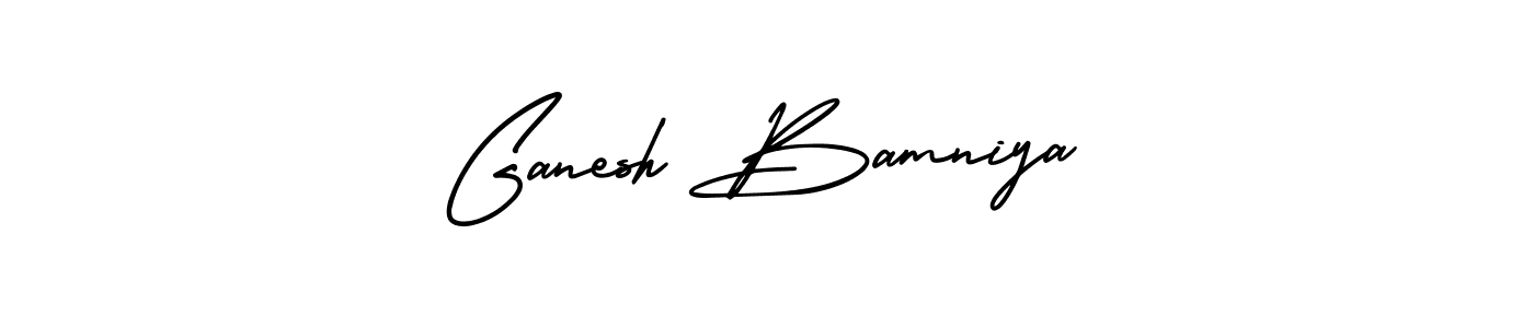 AmerikaSignatureDemo-Regular is a professional signature style that is perfect for those who want to add a touch of class to their signature. It is also a great choice for those who want to make their signature more unique. Get Ganesh Bamniya name to fancy signature for free. Ganesh Bamniya signature style 3 images and pictures png