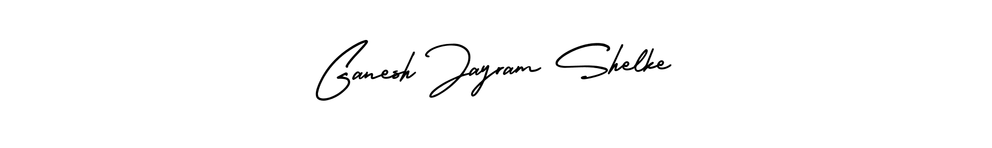 You should practise on your own different ways (AmerikaSignatureDemo-Regular) to write your name (Ganesh Jayram Shelke) in signature. don't let someone else do it for you. Ganesh Jayram Shelke signature style 3 images and pictures png