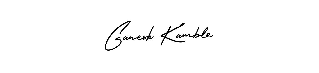 You should practise on your own different ways (AmerikaSignatureDemo-Regular) to write your name (Ganesh Kamble) in signature. don't let someone else do it for you. Ganesh Kamble signature style 3 images and pictures png