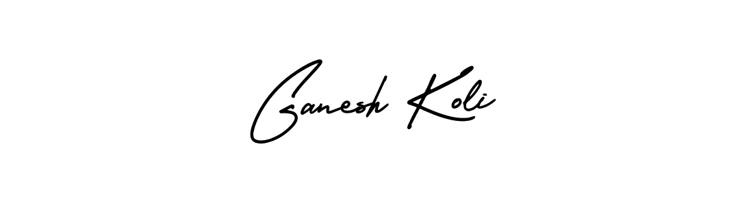 You should practise on your own different ways (AmerikaSignatureDemo-Regular) to write your name (Ganesh Koli) in signature. don't let someone else do it for you. Ganesh Koli signature style 3 images and pictures png