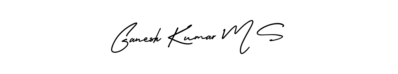Ganesh Kumar M S stylish signature style. Best Handwritten Sign (AmerikaSignatureDemo-Regular) for my name. Handwritten Signature Collection Ideas for my name Ganesh Kumar M S. Ganesh Kumar M S signature style 3 images and pictures png