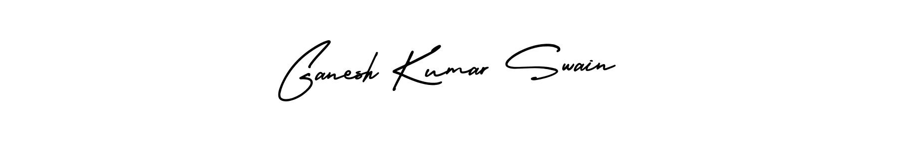 The best way (AmerikaSignatureDemo-Regular) to make a short signature is to pick only two or three words in your name. The name Ganesh Kumar Swain include a total of six letters. For converting this name. Ganesh Kumar Swain signature style 3 images and pictures png