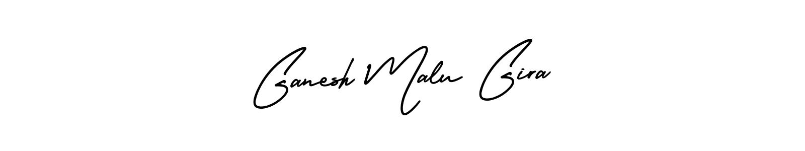 Similarly AmerikaSignatureDemo-Regular is the best handwritten signature design. Signature creator online .You can use it as an online autograph creator for name Ganesh Malu Gira. Ganesh Malu Gira signature style 3 images and pictures png
