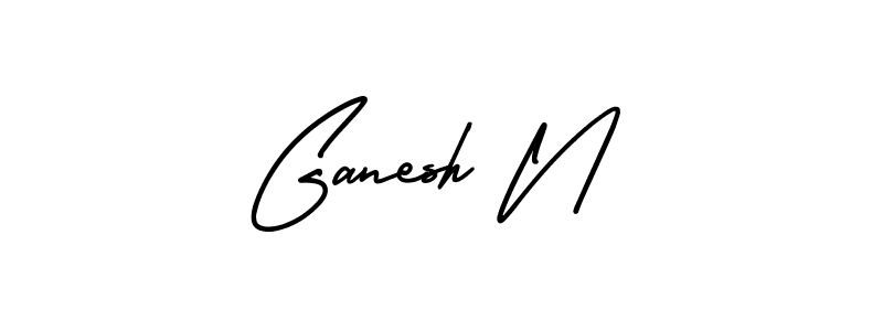 How to make Ganesh N name signature. Use AmerikaSignatureDemo-Regular style for creating short signs online. This is the latest handwritten sign. Ganesh N signature style 3 images and pictures png