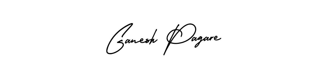 The best way (AmerikaSignatureDemo-Regular) to make a short signature is to pick only two or three words in your name. The name Ganesh Pagare include a total of six letters. For converting this name. Ganesh Pagare signature style 3 images and pictures png