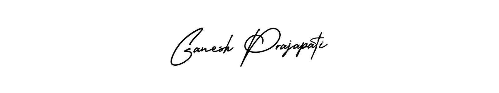 You should practise on your own different ways (AmerikaSignatureDemo-Regular) to write your name (Ganesh Prajapati) in signature. don't let someone else do it for you. Ganesh Prajapati signature style 3 images and pictures png