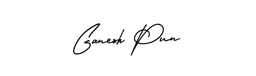 Ganesh Pun stylish signature style. Best Handwritten Sign (AmerikaSignatureDemo-Regular) for my name. Handwritten Signature Collection Ideas for my name Ganesh Pun. Ganesh Pun signature style 3 images and pictures png