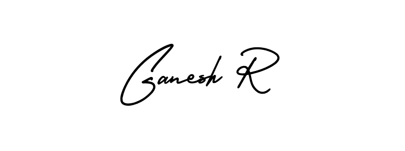 How to make Ganesh R name signature. Use AmerikaSignatureDemo-Regular style for creating short signs online. This is the latest handwritten sign. Ganesh R signature style 3 images and pictures png