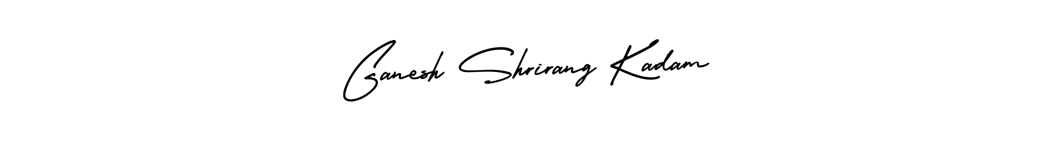 You should practise on your own different ways (AmerikaSignatureDemo-Regular) to write your name (Ganesh Shrirang Kadam) in signature. don't let someone else do it for you. Ganesh Shrirang Kadam signature style 3 images and pictures png