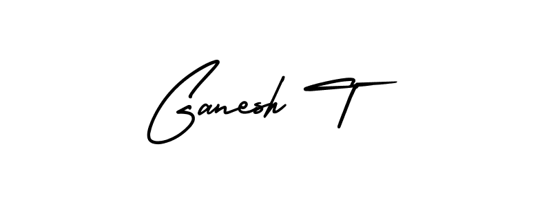 Ganesh T stylish signature style. Best Handwritten Sign (AmerikaSignatureDemo-Regular) for my name. Handwritten Signature Collection Ideas for my name Ganesh T. Ganesh T signature style 3 images and pictures png