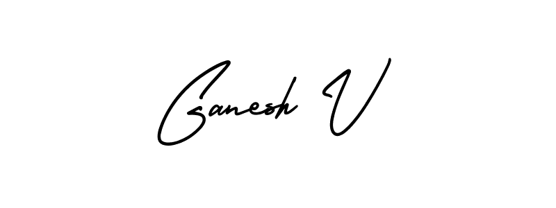 Similarly AmerikaSignatureDemo-Regular is the best handwritten signature design. Signature creator online .You can use it as an online autograph creator for name Ganesh V. Ganesh V signature style 3 images and pictures png