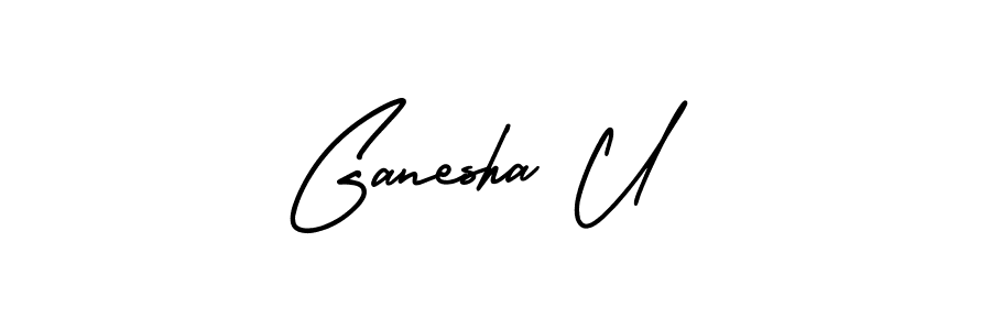 Use a signature maker to create a handwritten signature online. With this signature software, you can design (AmerikaSignatureDemo-Regular) your own signature for name Ganesha U. Ganesha U signature style 3 images and pictures png