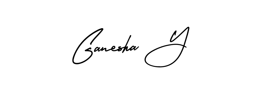 The best way (AmerikaSignatureDemo-Regular) to make a short signature is to pick only two or three words in your name. The name Ganesha Y include a total of six letters. For converting this name. Ganesha Y signature style 3 images and pictures png