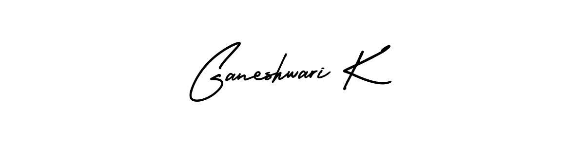 How to make Ganeshwari K name signature. Use AmerikaSignatureDemo-Regular style for creating short signs online. This is the latest handwritten sign. Ganeshwari K signature style 3 images and pictures png