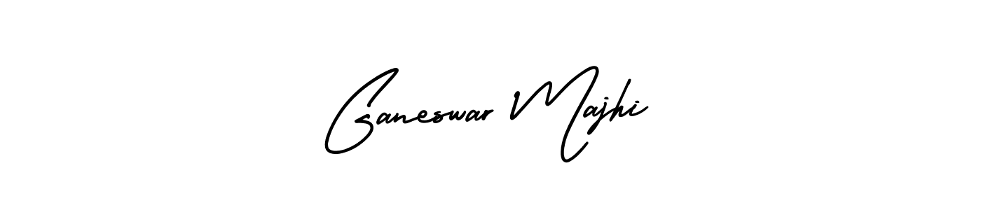 You should practise on your own different ways (AmerikaSignatureDemo-Regular) to write your name (Ganeswar Majhi) in signature. don't let someone else do it for you. Ganeswar Majhi signature style 3 images and pictures png