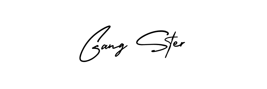 Gang Ster stylish signature style. Best Handwritten Sign (AmerikaSignatureDemo-Regular) for my name. Handwritten Signature Collection Ideas for my name Gang Ster. Gang Ster signature style 3 images and pictures png