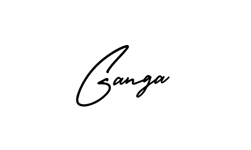 How to make Ganga name signature. Use AmerikaSignatureDemo-Regular style for creating short signs online. This is the latest handwritten sign. Ganga signature style 3 images and pictures png