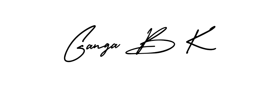 The best way (AmerikaSignatureDemo-Regular) to make a short signature is to pick only two or three words in your name. The name Ganga B K include a total of six letters. For converting this name. Ganga B K signature style 3 images and pictures png