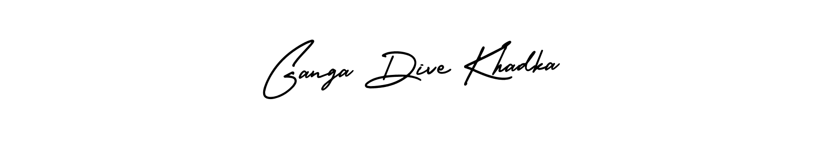 The best way (AmerikaSignatureDemo-Regular) to make a short signature is to pick only two or three words in your name. The name Ganga Dive Khadka include a total of six letters. For converting this name. Ganga Dive Khadka signature style 3 images and pictures png