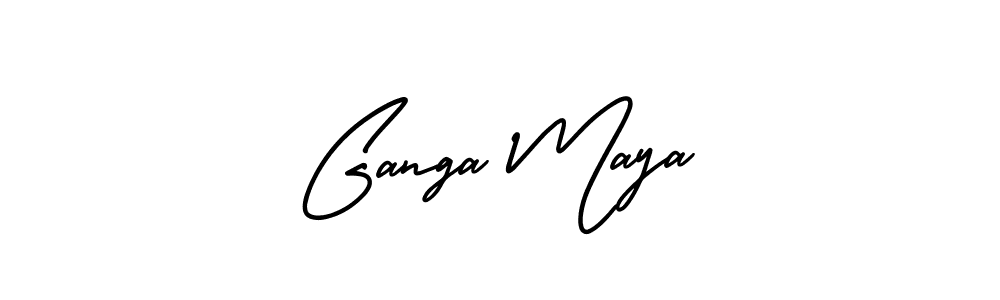 Use a signature maker to create a handwritten signature online. With this signature software, you can design (AmerikaSignatureDemo-Regular) your own signature for name Ganga Maya. Ganga Maya signature style 3 images and pictures png