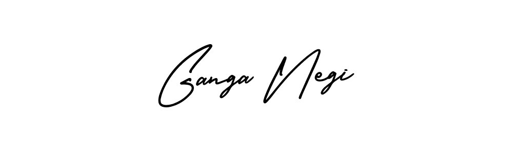How to make Ganga Negi name signature. Use AmerikaSignatureDemo-Regular style for creating short signs online. This is the latest handwritten sign. Ganga Negi signature style 3 images and pictures png