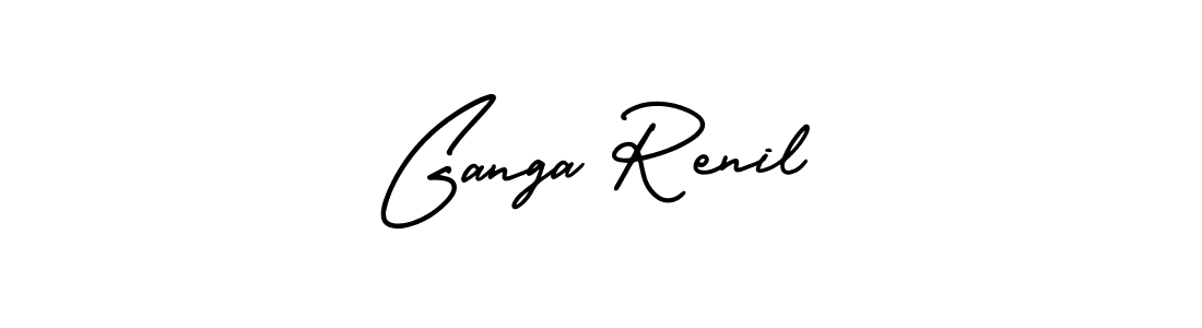 Also You can easily find your signature by using the search form. We will create Ganga Renil name handwritten signature images for you free of cost using AmerikaSignatureDemo-Regular sign style. Ganga Renil signature style 3 images and pictures png