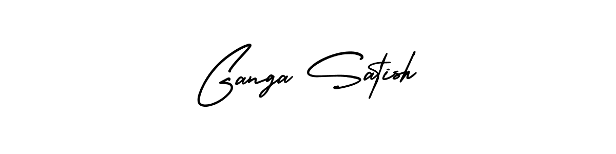 Use a signature maker to create a handwritten signature online. With this signature software, you can design (AmerikaSignatureDemo-Regular) your own signature for name Ganga Satish. Ganga Satish signature style 3 images and pictures png