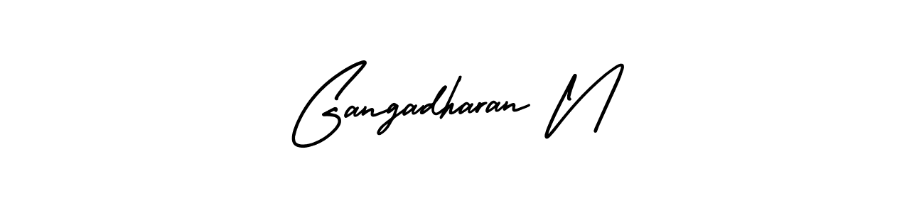 Make a beautiful signature design for name Gangadharan N. With this signature (AmerikaSignatureDemo-Regular) style, you can create a handwritten signature for free. Gangadharan N signature style 3 images and pictures png