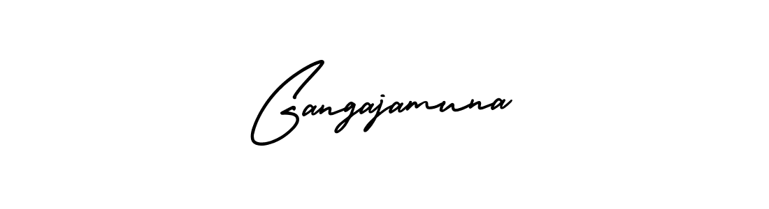 You should practise on your own different ways (AmerikaSignatureDemo-Regular) to write your name (Gangajamuna) in signature. don't let someone else do it for you. Gangajamuna signature style 3 images and pictures png