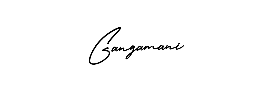 Gangamani stylish signature style. Best Handwritten Sign (AmerikaSignatureDemo-Regular) for my name. Handwritten Signature Collection Ideas for my name Gangamani. Gangamani signature style 3 images and pictures png